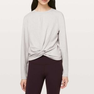 Lululemon Tuck & Gather Pullover 10 Modal French Terry Knot Crop Crew